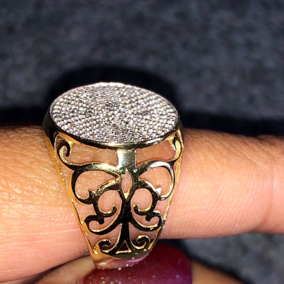 Men's custom made real diamond pinky ring
